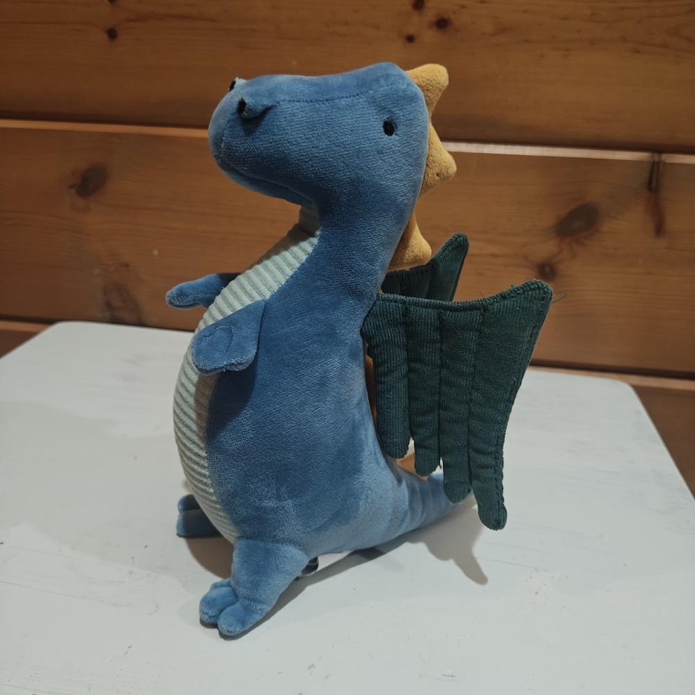 Pillowfort Big Dragon Plush Toy 9" Blue Green Wings E3